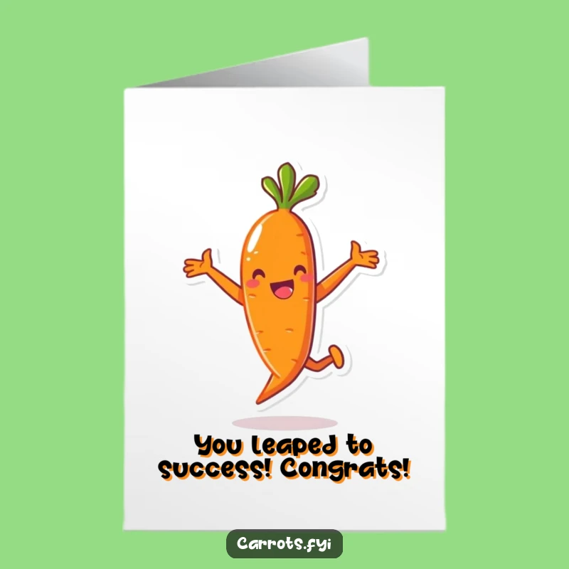 Free Printable Congratulations Card: Hilarious Jumping Carrot AI Art Downloadable Gift