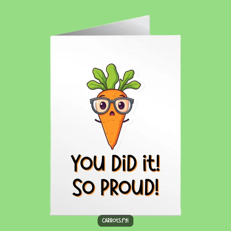 Free Printable Funny Carrot Card: Shocked Spectacles for Your Big Win Downloadable