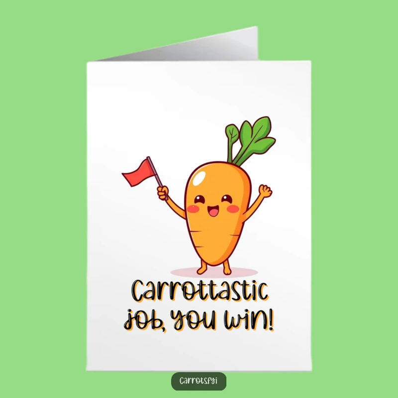 Free Printable Funny Congrats Card Kawaii Carrot Flag - DIY Gift