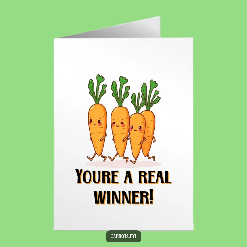 Free Printable Marching Carrots Congrats Card - Humorous Downloadable 'Step Up' Art