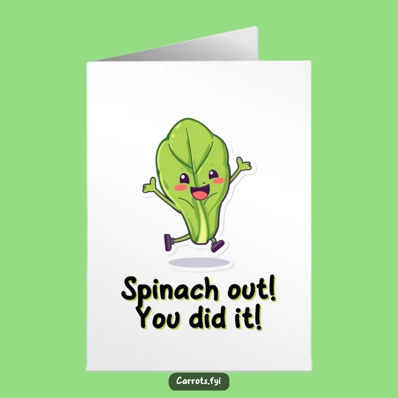 Hilarious Free Printable Spinach Congrats Card - Silly Leaf Downloadable Gift