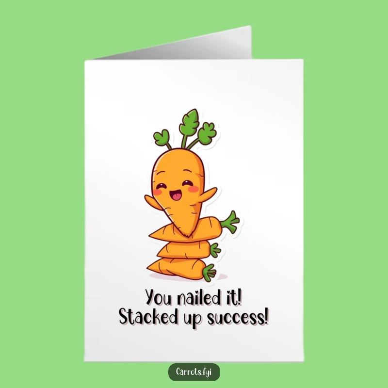 Free Printable Balancing Act Congrats Card: Funny Downloadable Veggie Achievement Gift