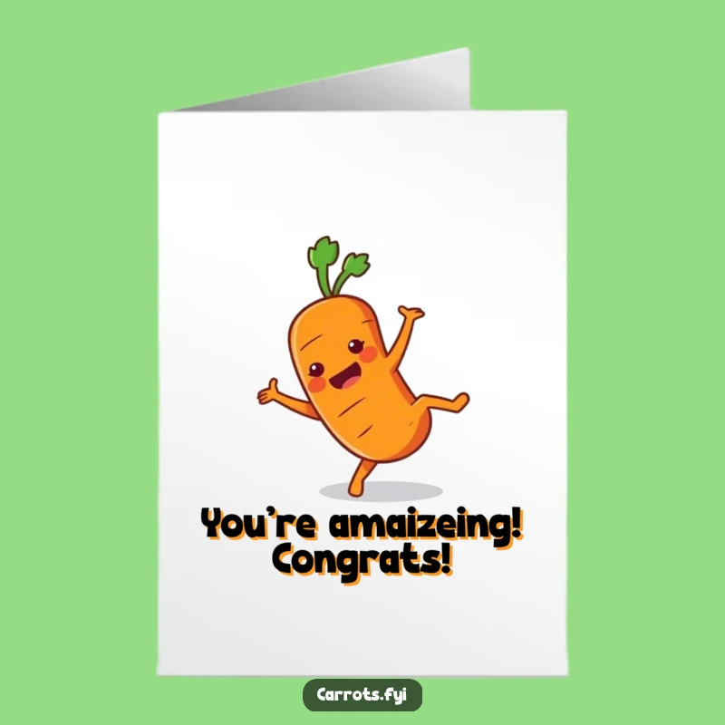 Free Printable Congrats Card: Whimsical Carrot Cartwheel Celebration Downloadable Gift
