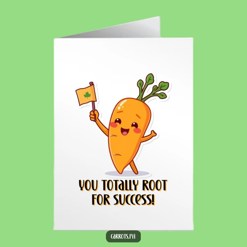 Free Printable Congrats Card: Carrot Victory Flag - Funny Downloadable Gift!