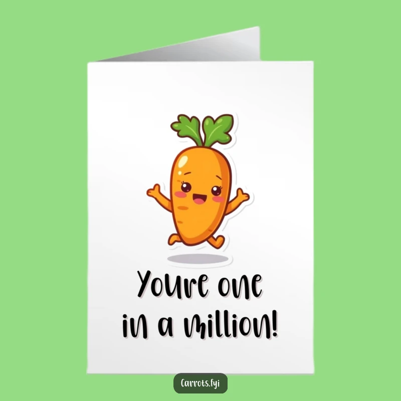 Free Printable Congrats Card: Bouncing Carrot, Ideal Funny Downloadable Gift!