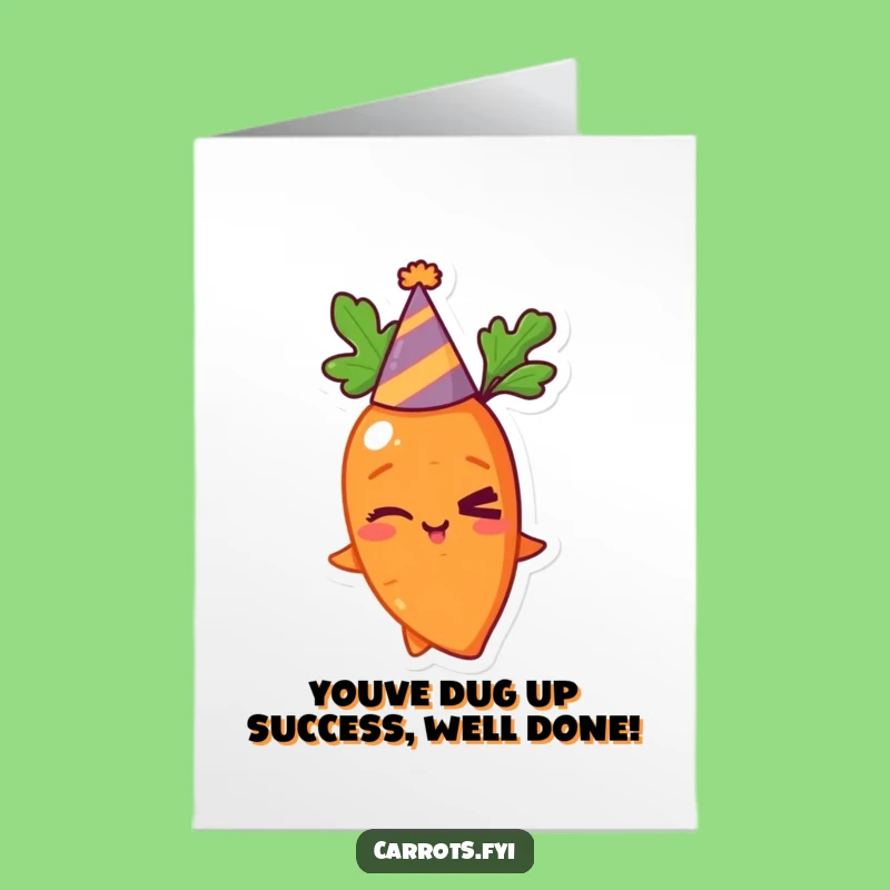 Free Printable Congrats Card: Winking Carrot, Funny Downloadable Art for Any Occasion