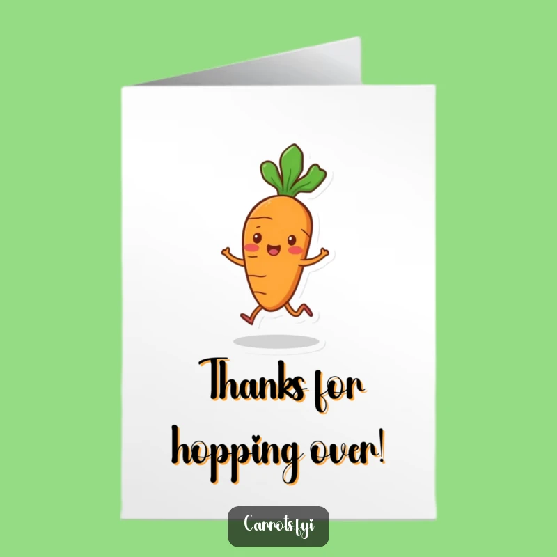 Free Printable Carrot Thank You Card: Hopping Merrily Funny Downloadable for Joyful Gratitude