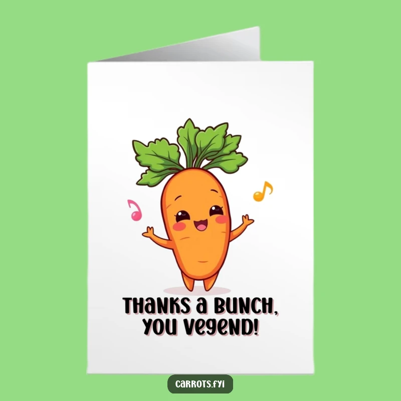 Free Printable Funny Thank You Card: Juggling Carrot Gratitude - Downloadable Appreciative Gift!