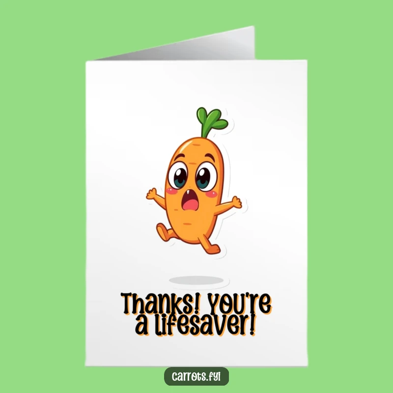 Free Printable Leap of Thanks Carrot Card: Funny Downloadable Veggie Gift