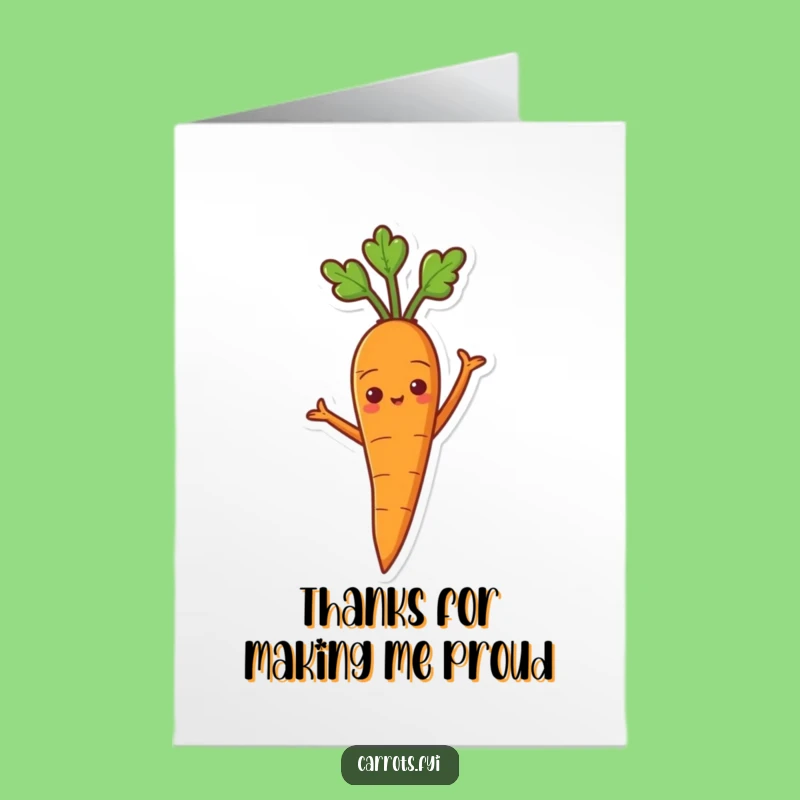 Free Printable Proud Carrot Thank You Card: Akimbo Arms Expressing Gratitude