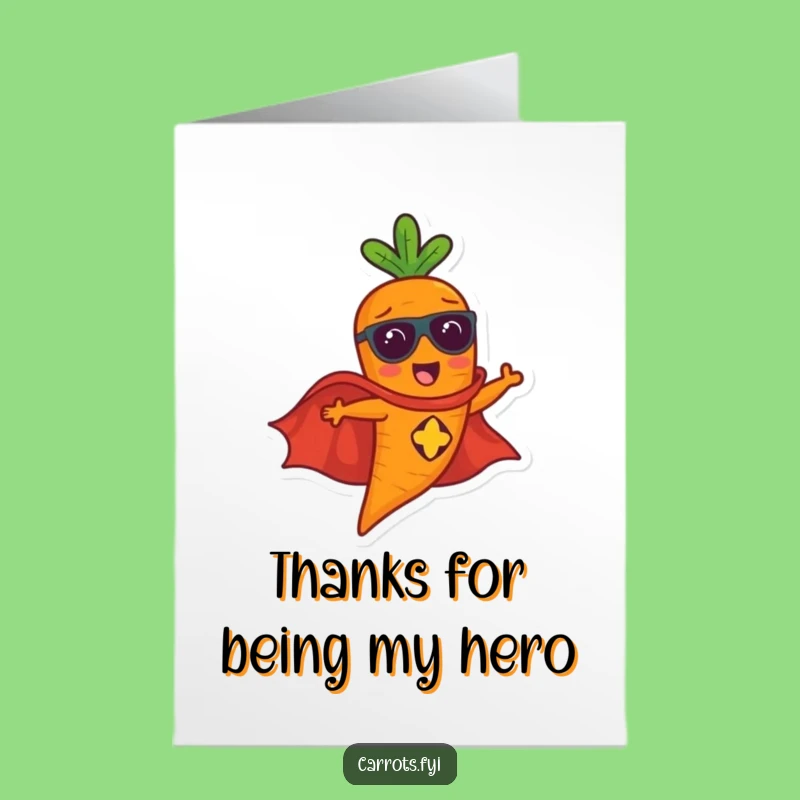 Free Printable Thank You Card: Carrot Superhero's Swift Help - Downloadable Gratitude