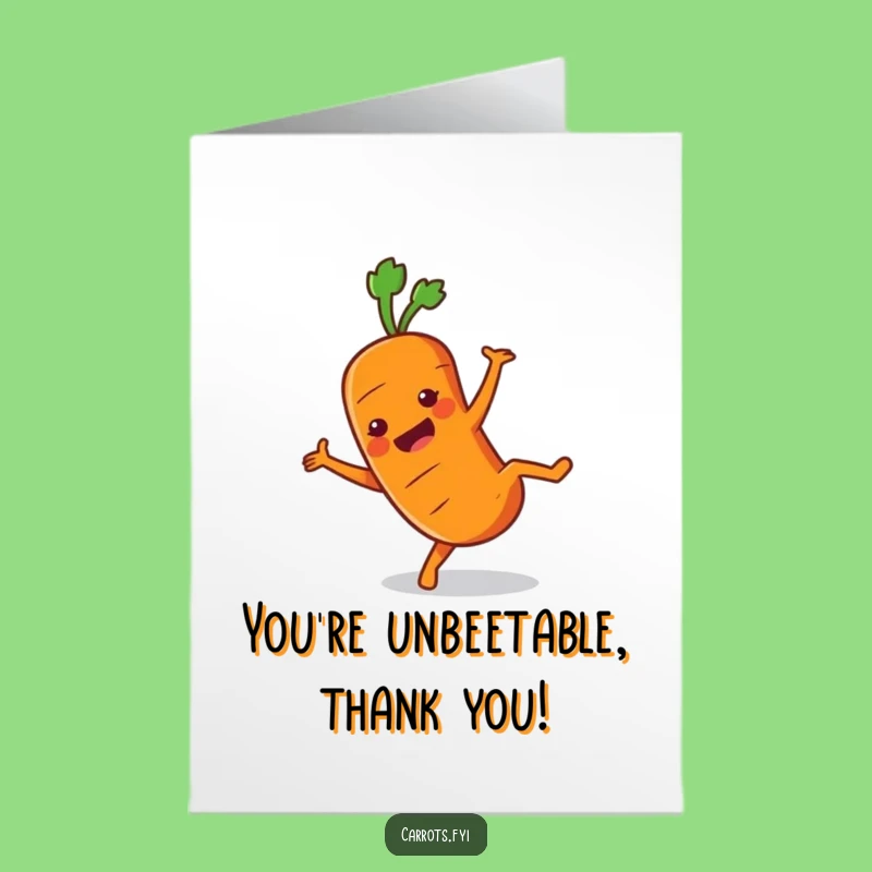 Free Printable Thank You Card: Cartwheeling Carrot Gratitude Expressed Downloadable Gift