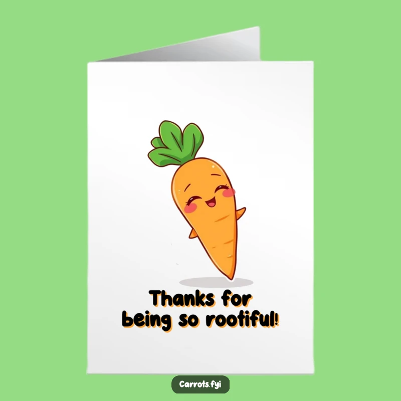Free Printable Thank You Card: Giggling Carrot Breeze Gratitude Funny Downloadable