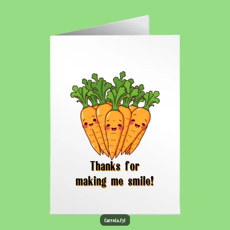 Free Printable Thank You Card: Giggling Carrots for a Funny Downloadable Gift