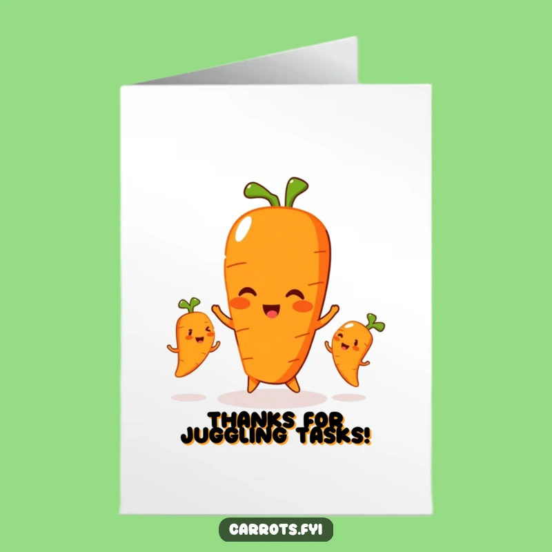 Free Printable Thank You Card: Juggling Carrot Downloadable Gift