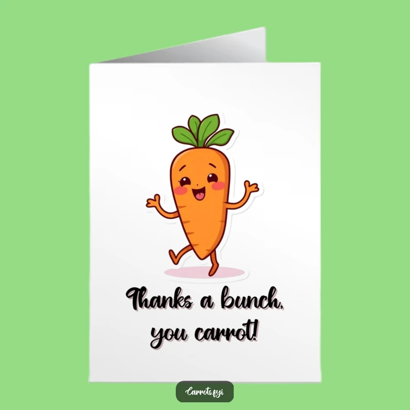 Free Printable Thank You Card: Wiggling Carrot Dance, Funny Downloadable Gift