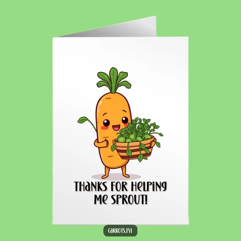 Free Printable Thank You Carrot Card: Funny Veggie Thanks Downloadable!