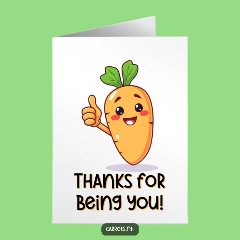 Free Printable Thank You Card: Grinning Carrot Thumbs Up for Heartfelt DIY Appreciation