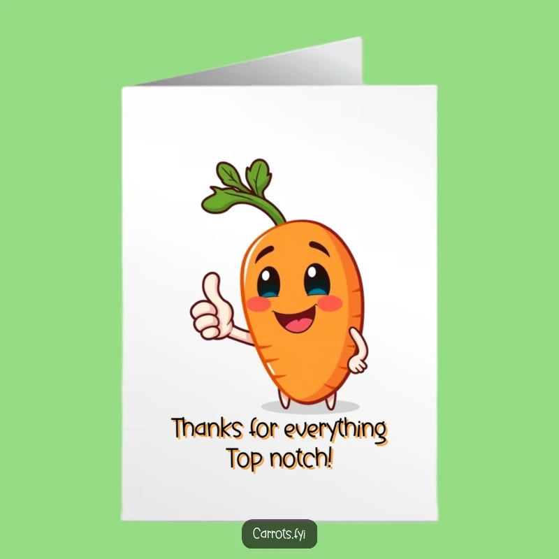 Free Printable Jolly Carrot Thank You Card - Healthy Humorous Downloadable
