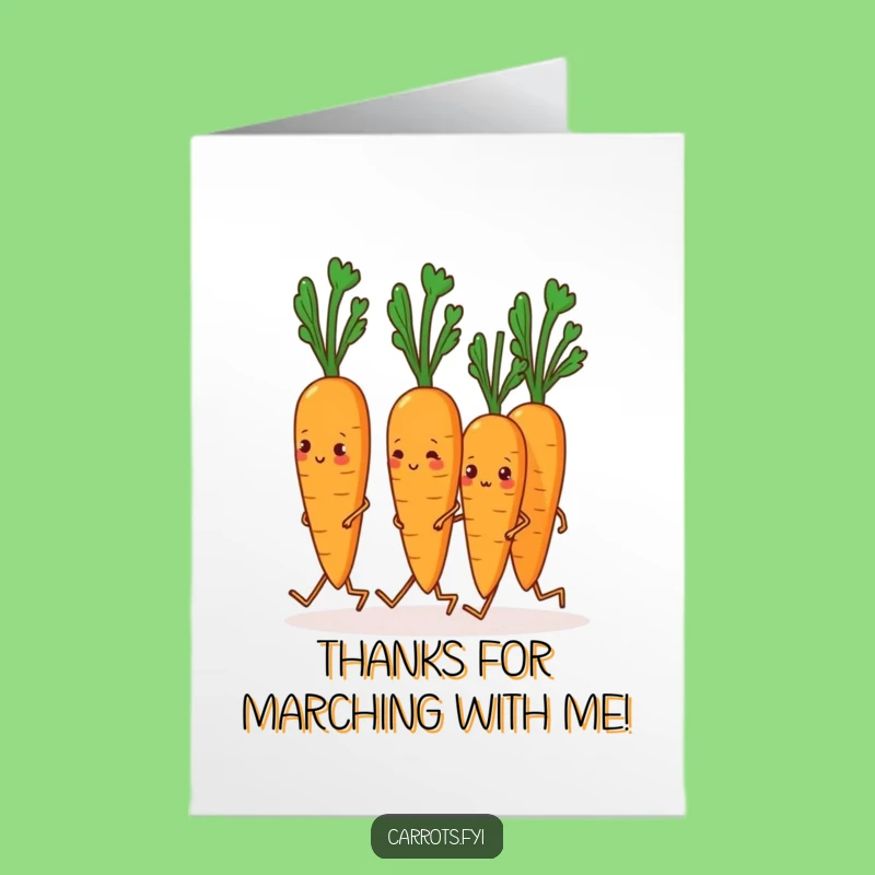Free Printable Marching Carrot Thank You Card - Funny Downloadable Veggie Gratitude