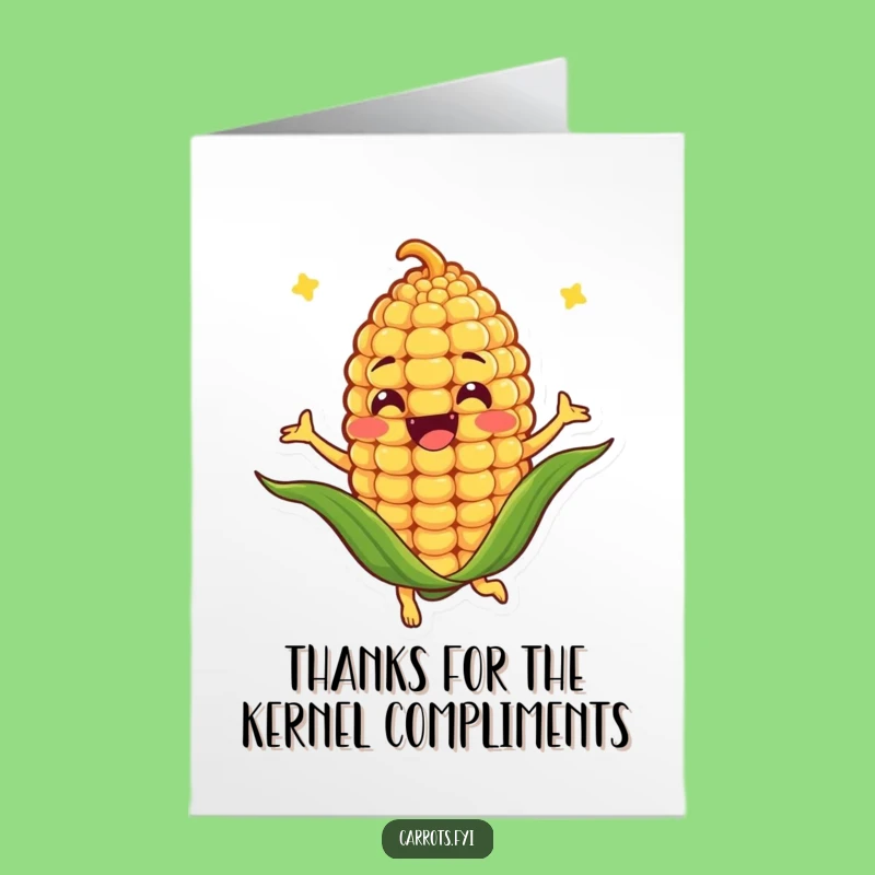 Free Printable Spinning Corn Thank You Card - Funny Downloadable Gift!