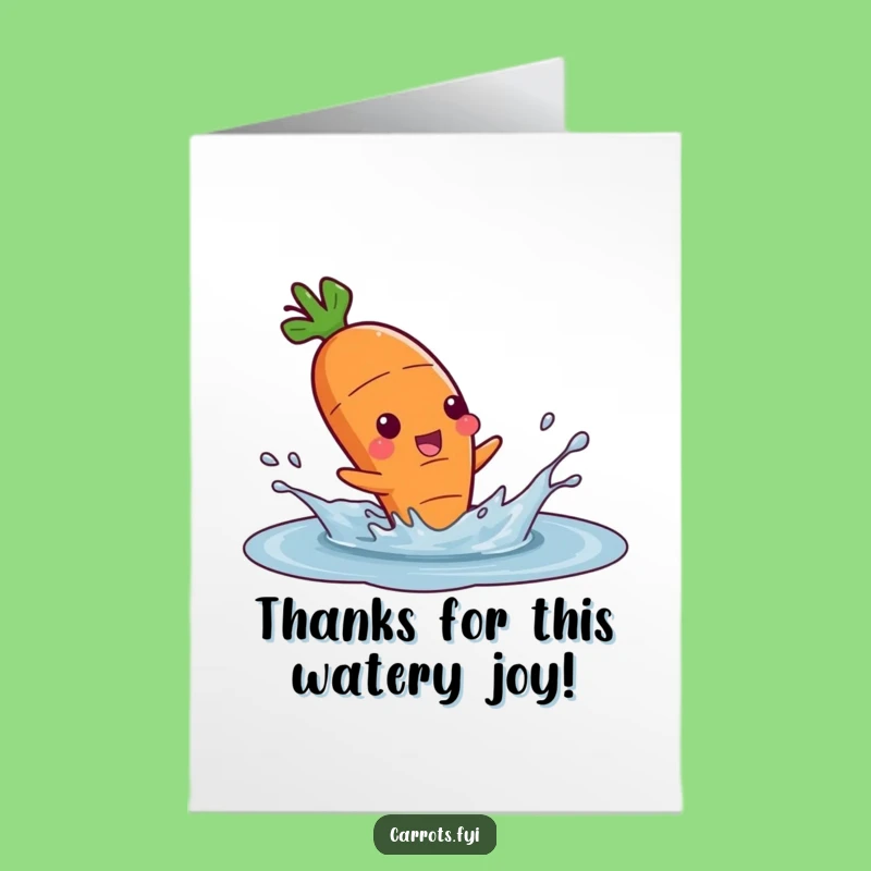 Free Printable Thank You Card: Grateful Carrot Splash Downloadable Gift