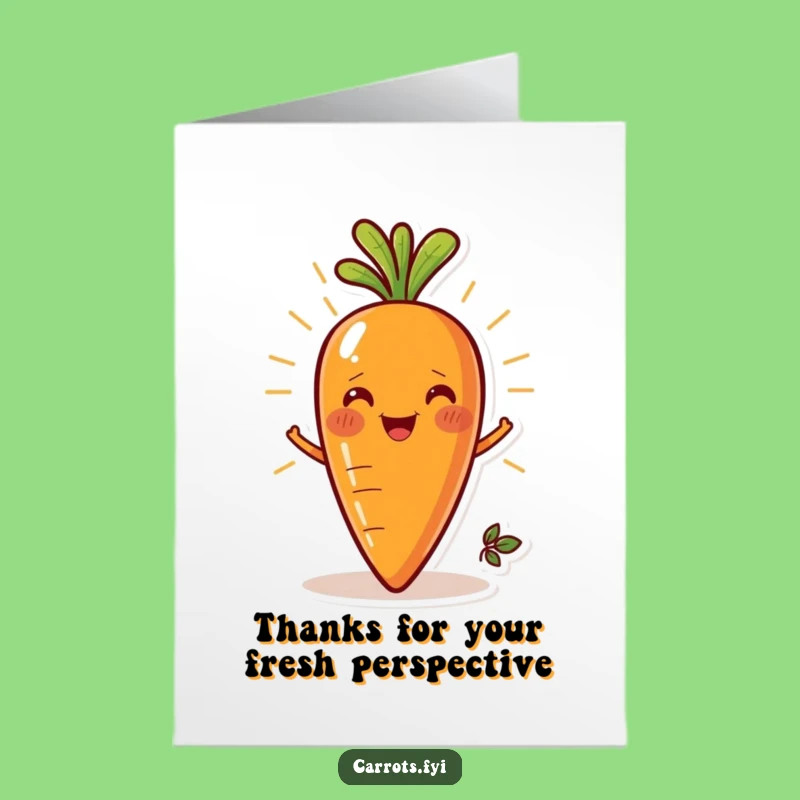 Free Printable Thank You Card: Fresh Carrot Radiance, Funny Downloadable Gift