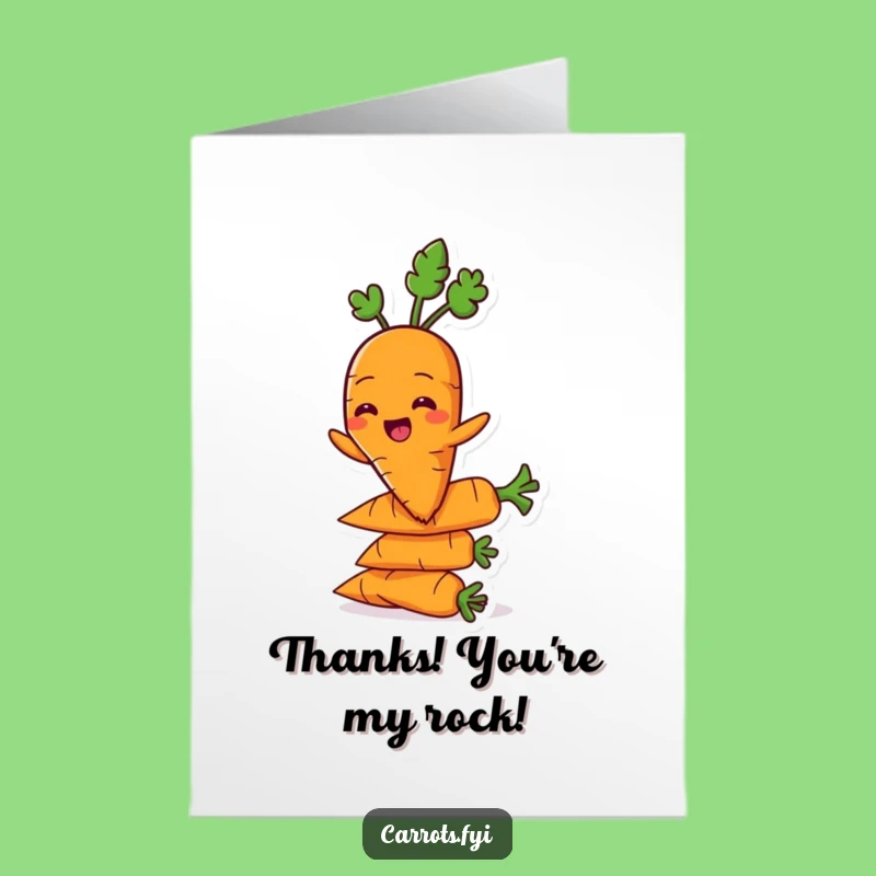 Free Printable Steady Thanks Carrot Card: Funny Downloadable Veggie Gift