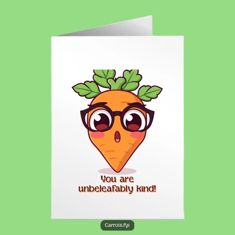 Free Printable Funny Thank You Card: Surprised Carrot Expression - Downloadable Grateful Gift!