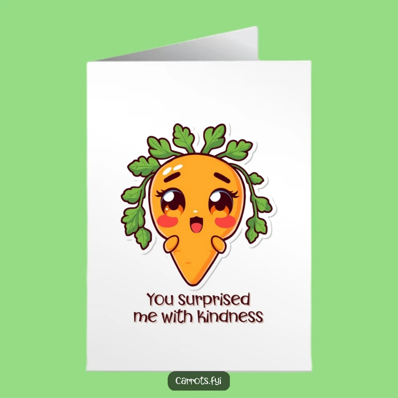 Free Printable Thank You Card: Surprised Carrot AI Art Funny Downloadable