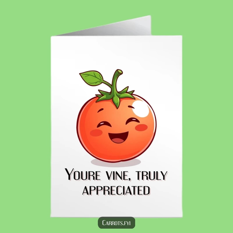 Free Printable Thank You Card: Happy Tomato, Great Humorous Downloadable Gift!