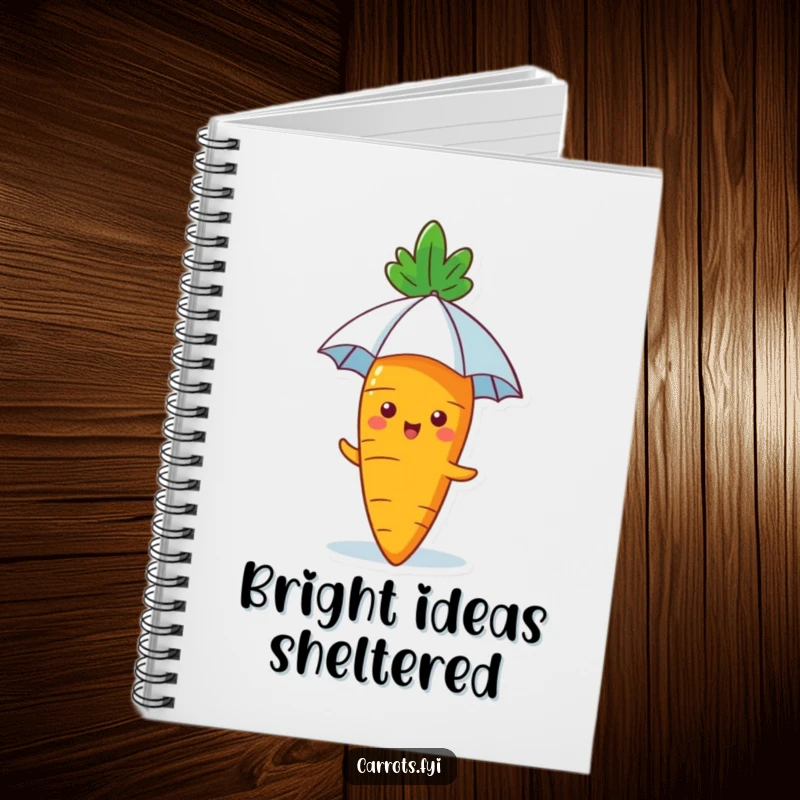 Funny Carrot Notebook: A journal depicting a happy carrot with a tiny umbrella, inspiring bright and humorous ideas.
