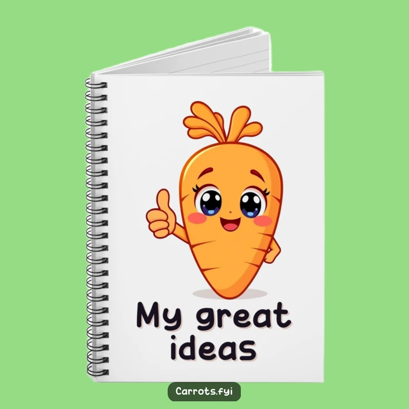 Funny Carrot Thumbs Up Notebook - Happy Veggie Journal, Notes and Positivity