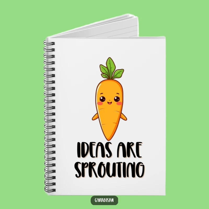 Funny Sprout Hat Carrot Notebook, Journal for Proud Veggies, Creative Funny Gift