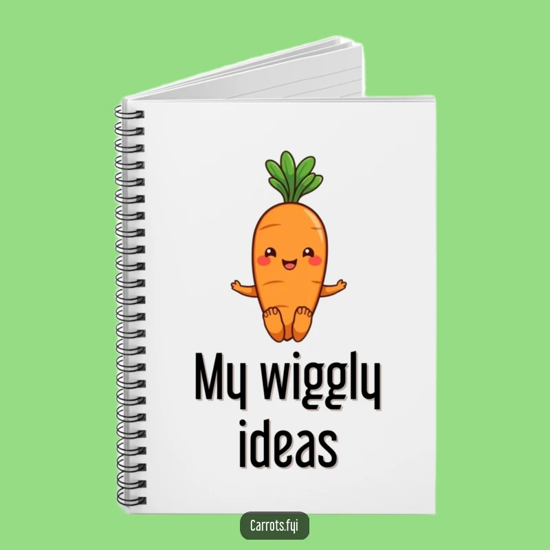 Funny Carrot Wiggle Notebook - Smiling Veggie Journal, Notes and Doodles Fun