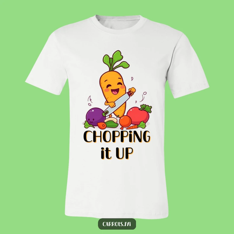 Funny Chopping Carrot T-Shirt - Hilarious Kitchen Warrior Veggie Tee