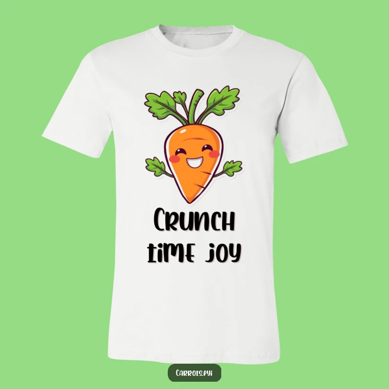 Funny Crunchy Carrot Grin T-Shirt, Joyful Veggie Expression Tee, Hilarious Happy Gift