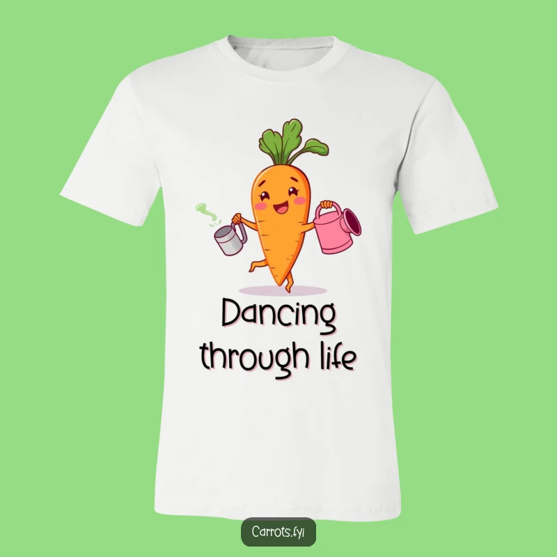Funny Cheerful Carrot Dancing Tee - Happy Gardener Veggie Shirt
