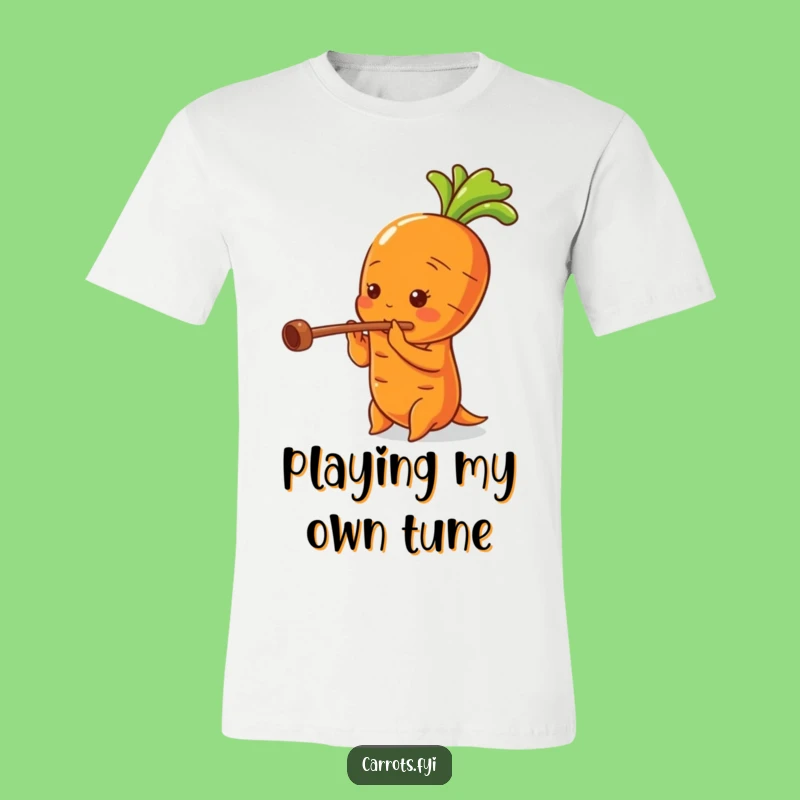 Funny Carrot Flute Player T-Shirt, Whimsical Veggie Band Tee, Hilarious Gift Idea