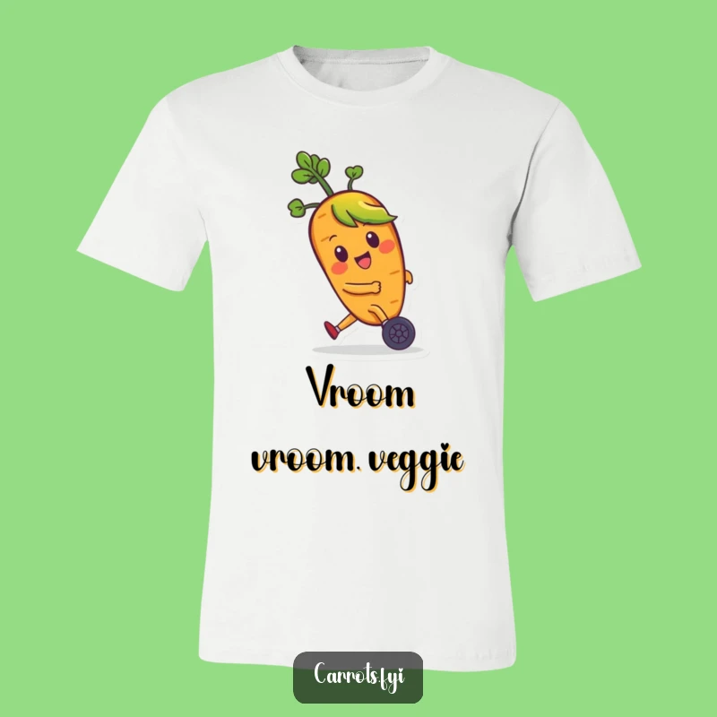 Funny Carrot Zooming T-Shirt - Express Joy with this Hilarious Veggie Character Tee!