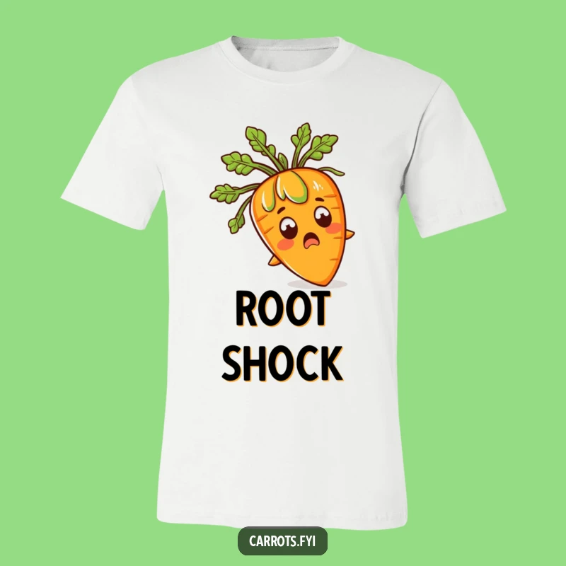 Funny Shocked Carrot T-Shirt: Sprouting Leafy Hair, Hilarious Veggie Art Tee Gift