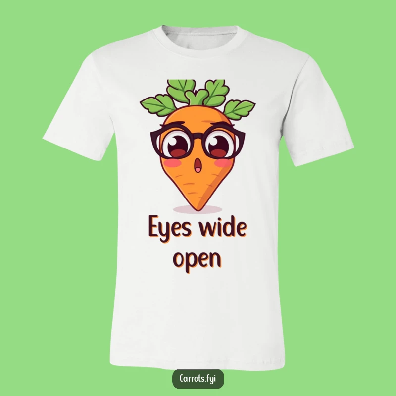 Funny Surprised Carrot Tee - Shocked Veggie Character Shirt for Expressions