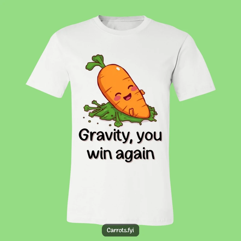 Funny Slipping Carrot T-Shirt, Hilarious Veggie Fall Tee, Great Funny Gift
