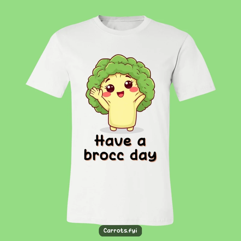 Funny Broccoli Wave Shirt: Cute Veggie Character Tee, Great Comedic Gift