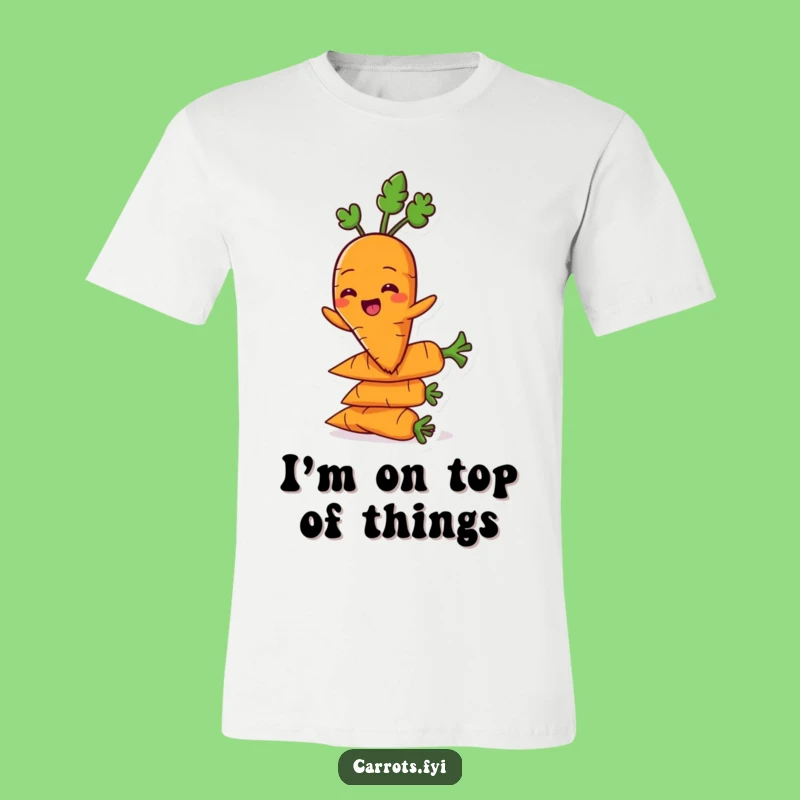 Funny Balancing Carrot T-Shirt, Hilarious Veggie Stack Tee, Great Funny Gift