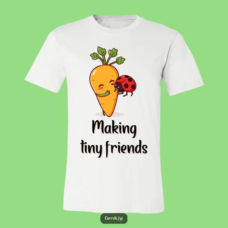 Funny Carrot Nudging Ladybug T-Shirt: Wear a Smile with This Hilarious Friendship Tee!