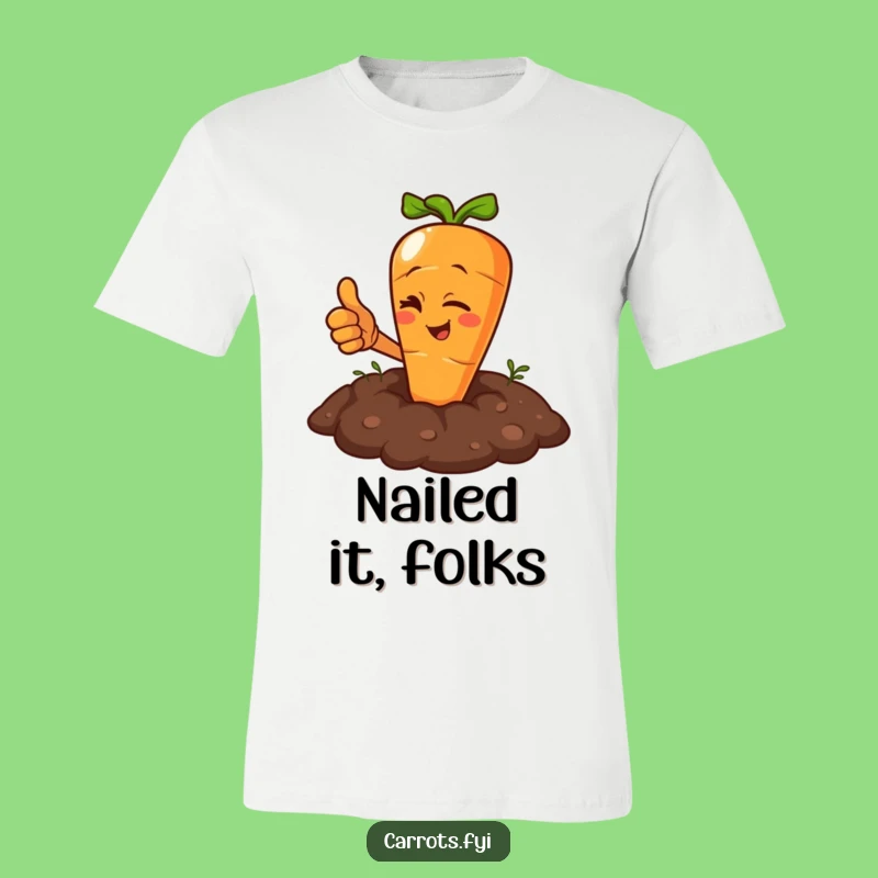 Funny Winking Carrot T-Shirt: Thumbs Up from Below, Ideal Funny Gift