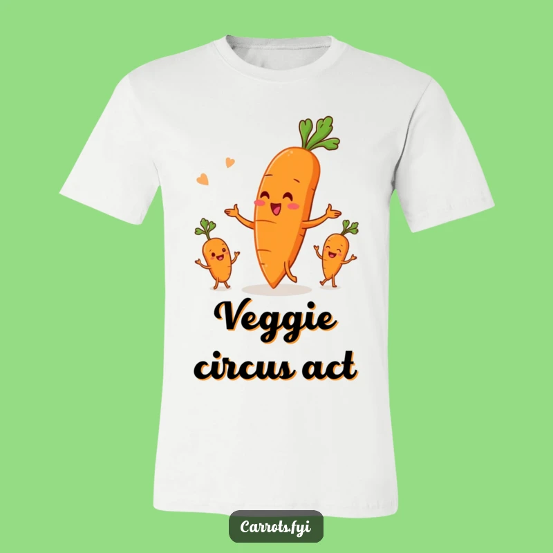 Funny Carrot Juggling Veggies T-Shirt - Humorous Root Vegetable Apparel for Laughs