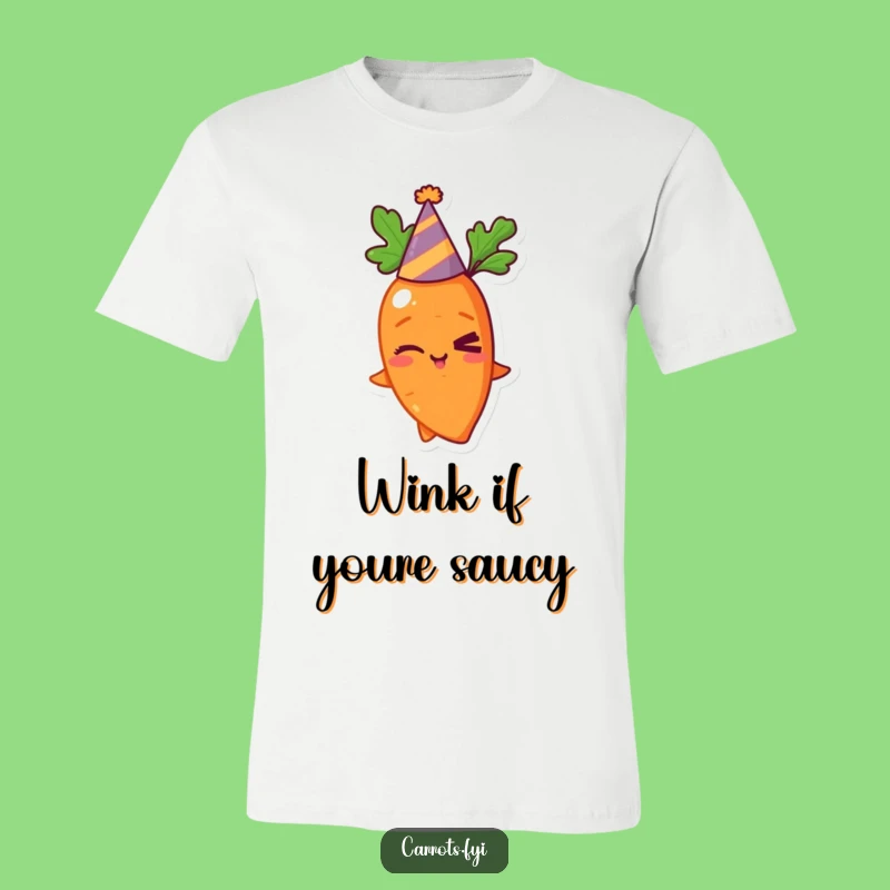 Funny Winking Carrot Party Hat T-Shirt - Hilarious Vegetable Apparel Gift