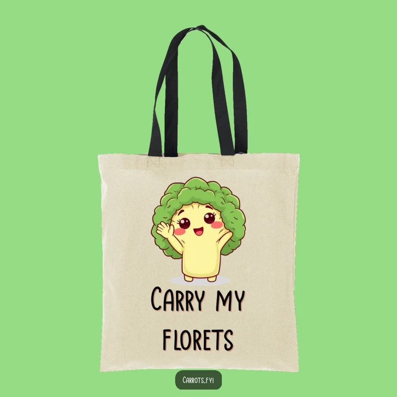 Funny Broccoli Wave Tote Bag: Cute Veggie Accessory, Great Comedic Gift Idea